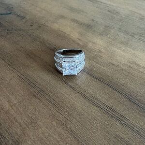 Moissanite Ring with Clear Gemstone